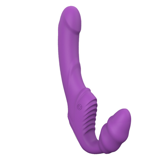 Ami  Vibrating Strap On Dildo - Purple